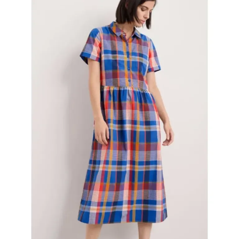 Fleet Checked Midi Dress