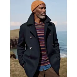 Men's Channel Wool Blend Coat