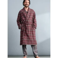 Men's Deckhand Checked Flannel Robe