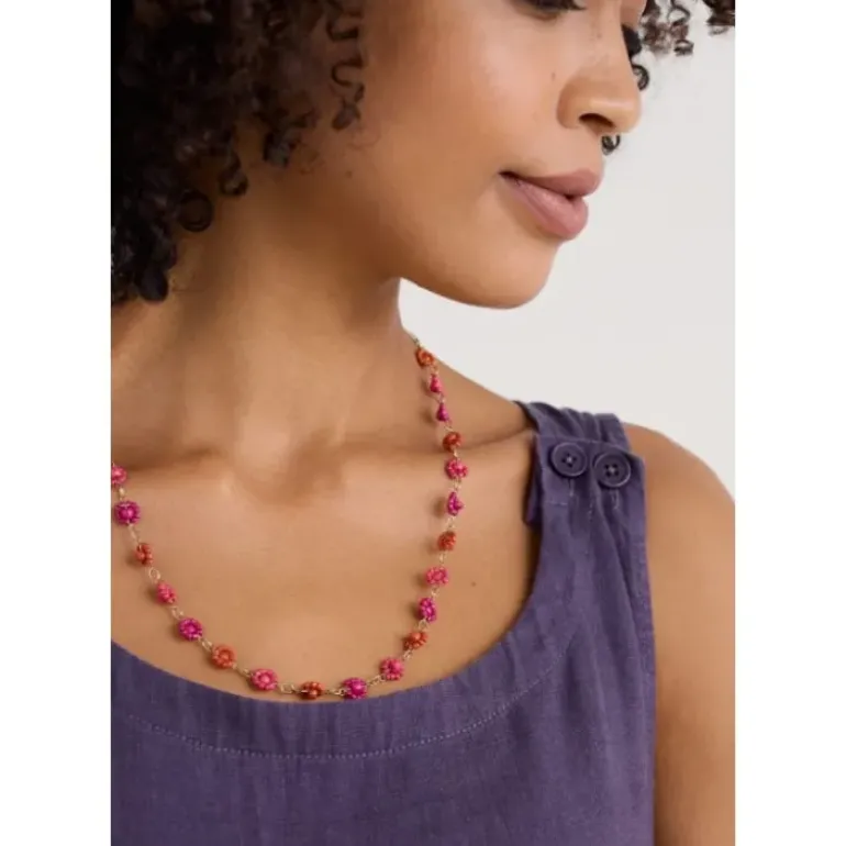 Polyantha Floral Bead Necklace