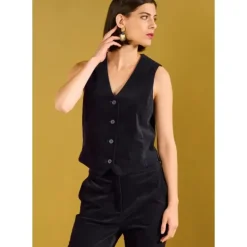 Star Rock Cotton Moleskin Fitted Waistcoat