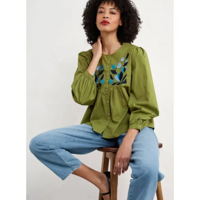 Thornapple Embroidered Shirt in GOTS-Certified Organic Cotton