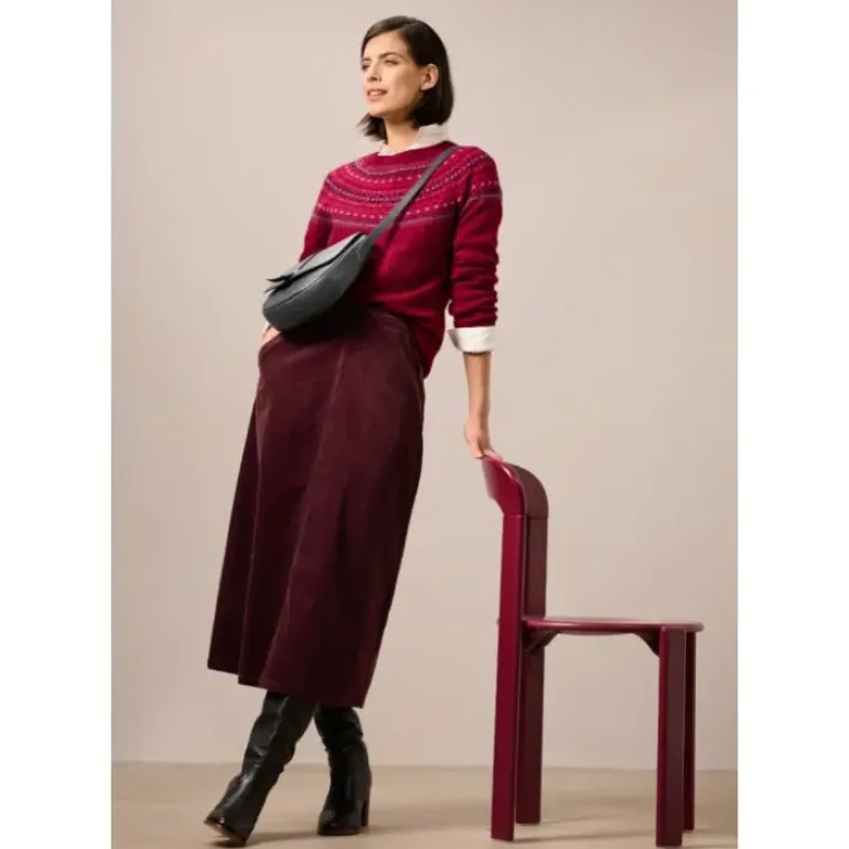 Window Wren Cord Midi Skirt